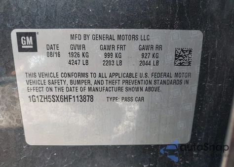 2017 Chevrolet Malibu Premier z USA, uszkodzony, nr VIN 1G1ZH5SX6HF113878